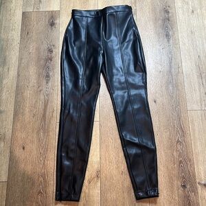 Mistress Rocks Black Faux Leather High Waist Leggings Size M